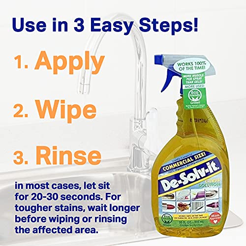 De-Solv-It Citrus Solution, Multi-Surface Cleaner & Degreaser 33 oz, 2 Pack