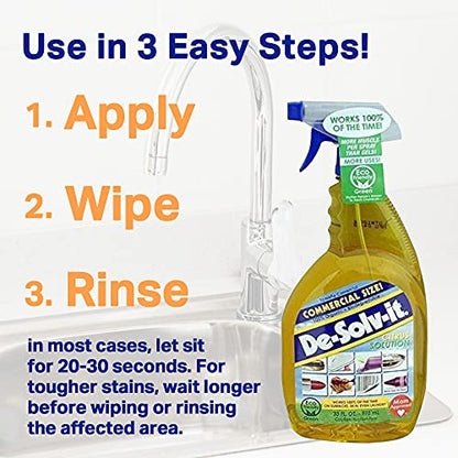 De-Solv-It Citrus Solution, Multi-Surface Cleaner & Degreaser 33 oz, 2 Pack