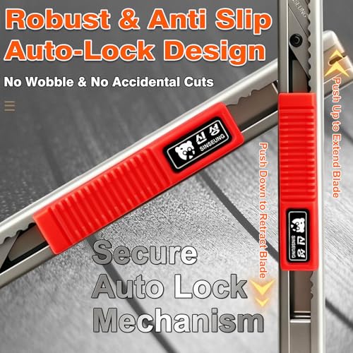 9mm Auto Lock Utility Knife with 30 Degree SK2 Snap-off Blades, Precision Box Cutter for Car Vinyl Wrap, PPF, Window Tint and Craft(S506) - color: 9mm-30 Degree-s506
