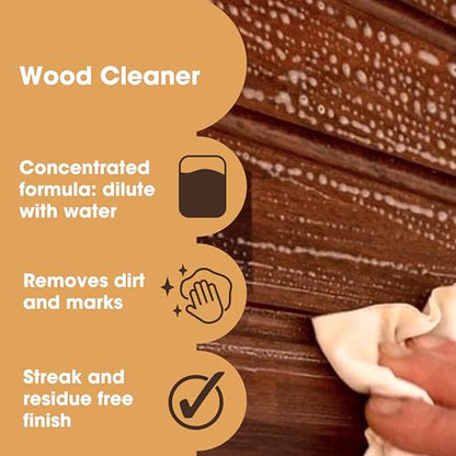 Furniture Clinic 8.5oz Grey Wood Stain + 250ml Wood Cleaner | Water Based | Fast Drying, Low Odor, & Non-Toxic | for Indoor & Outdoor Furniture and More