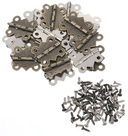 20 Pcs Small Hinges for Crafts, Tiny Hinges Antique Small Butterfly Hinge