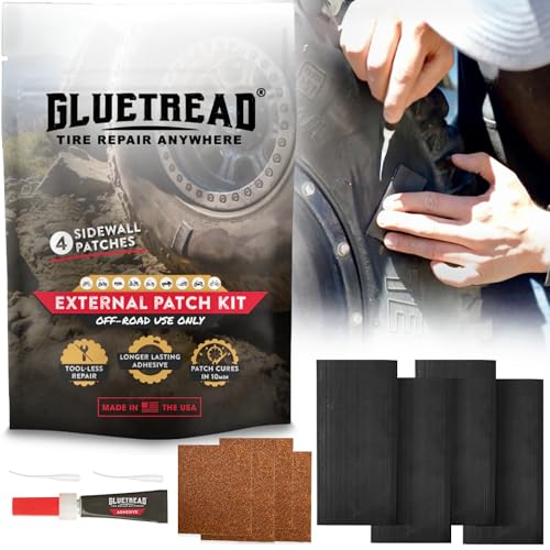GlueTread Sidewall Tire Repair Kit, External Emergency Tubeless ATV Patch