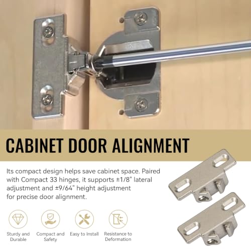 4 Pack Hinge Mounting Plate Replacement for Blum 1 3/8" Overlay Compact 33