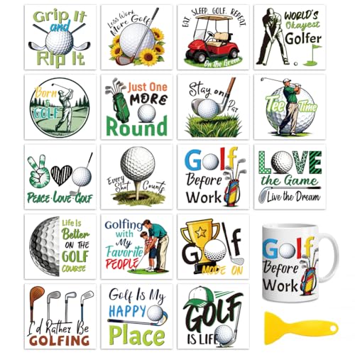 Peacoblue Golf Quotes Rub On Transfers for Craft, Transfer Sticker - style: Golf Balls and Clubs