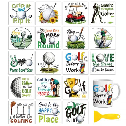 Peacoblue Golf Quotes Rub On Transfers for Craft, Transfer Sticker - style: Golf Balls and Clubs