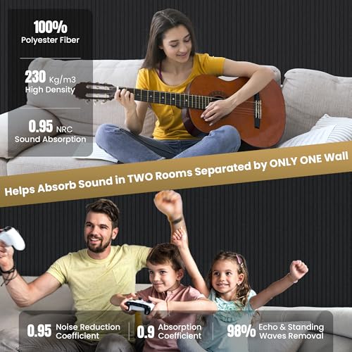 TO-TH Large Acoustic Panels Noise Reducing Sound Wall Panel 10 Pack, Black - color: Black, size: 10 pcs - 47.2'' * 23.6''