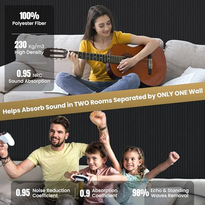 TO-TH Large Acoustic Panels Noise Reducing Sound Wall Panel 10 Pack, Black - color: Black, size: 10 pcs - 47.2'' * 23.6''