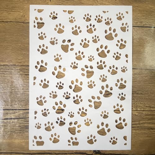 TIAMECH A4 Reusable Dog & Cat Paw Stencil for Painting - color: Pet Paw