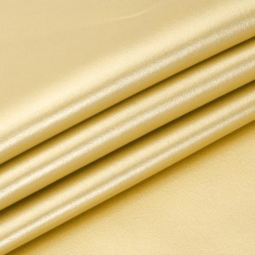 PATIKIL 29x17x0.03 Inch PU Leather Sheets, Soft Colored Faux Cowhide Grain PU Leather Sheet Repair Fabric Patch for Book Binding, Repairing, Crafting, Sewing, Bright Gold - color: Bright Gold