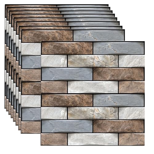 3D Wall Panels Peel and Stick,Faux Brick Wall Panel,10PCS 30x30cm Foam PVC Self Adhesive Wallpaper Application Such as Games Rooms, Offices, Hotels, Living Rooms, bedrooms and Kitchens.