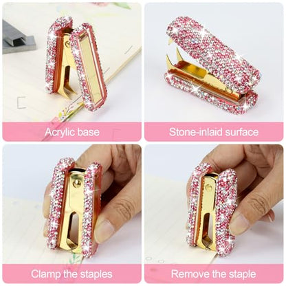 MultiBey Bling Acrylic Staple Remover with Metal Jaws, Pink - color: Pink