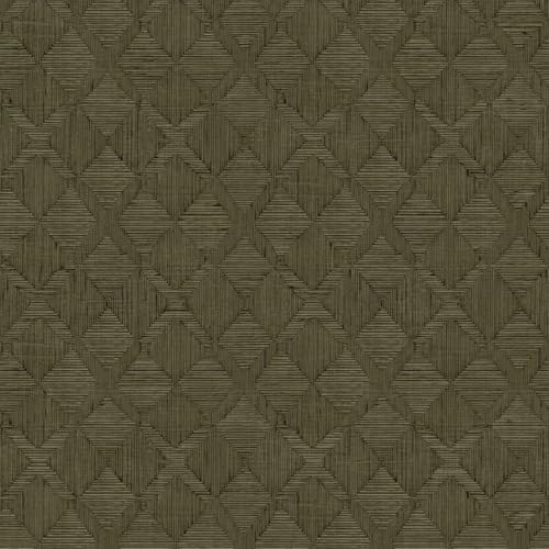 Tempaper x Jeremiah Brent Olive Textured Hoffmann Faux Sisal Removable Peel and Stick Wallpaper, 20.5 in X 16.5 ft, Made in The USA - color: Olive