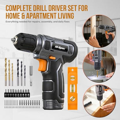 Hi-Spec 8V USB Power Drill Driver Bit Set with Hanging Kit for DIY, Gray - color: Gray, size: 75PCS