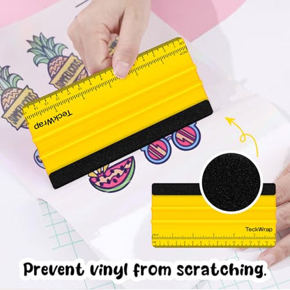 TECKWRAP Felt Squeegee Scraper Tool for Vinyl, Yellow, 6"x2.9" - color: 1pcs Yellow