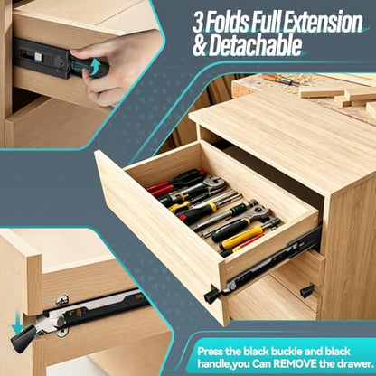 14 inch Locking Full Extension Ball Bearing Black Drawer Slides - color: Black, size: 14 Inch-With Lock