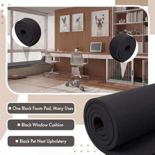 Amylove 1 Pack Upholstery Foam Sheet, 1/4" X 24" X 72",Black - color: Black, size: 1/4" X 24" X 72"