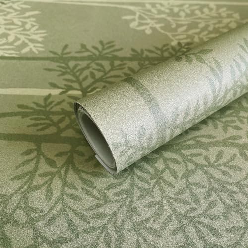 JiffDiff Dark Green Peel and Stick Wallpaper Self Adhesive 17.3" X 120" - color: Green, size: 17.3" x 120"