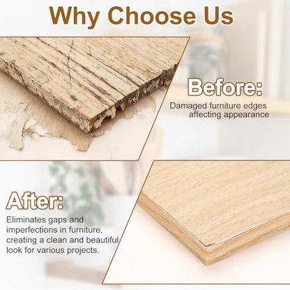 uxcell 1/2" x 49 ft Wood Edge Banding Pre-Glued Iron On Edging Strip Maple - color: Maple, size: 1/2" x 49 ft