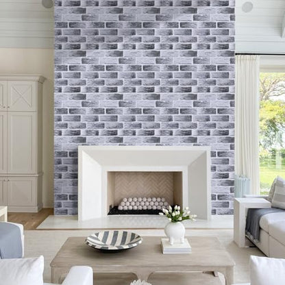 Commomy 3D Wall Panels Peel and Stick Faux Brick 10 Pcs 11.8" x 11.8" - color: Brick-MR