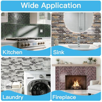 Art3d Linear Tile Peel and Stick Backsplash, 10-Pack, Dark Burgundy - color: Dark Burgundy, size: 12 x 12 Inch