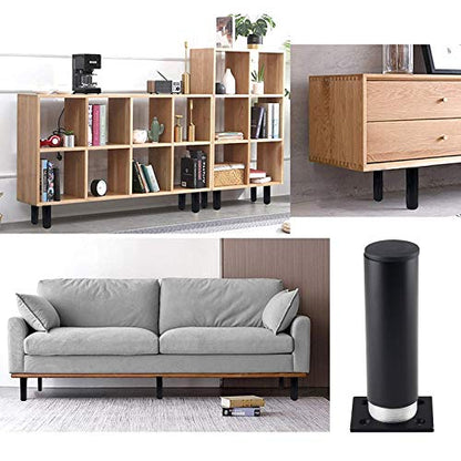 4-Pack Adjustable Aluminum Alloy Furniture Legs 4.7" Height Black - color: Black, size: 4.7 Inch