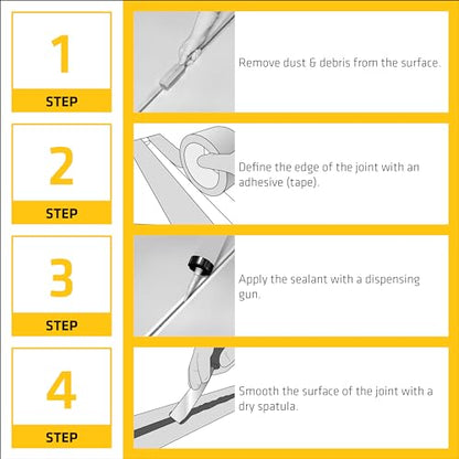 SIKA Sikaflex Construction Sealant - Limestone, Polyurethane Adhesive, Weatherproof, 10.1 oz Cartridge - Seals Joints, Cracks, Gaps in Concrete, Wood - Paintable, Durable, Flexible - color: Limestone