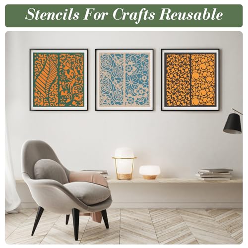 Geometric Texture Stencils for Crafts Reusable 18Pcs Stencils(7.8X4 Inch) - color: Texture 5