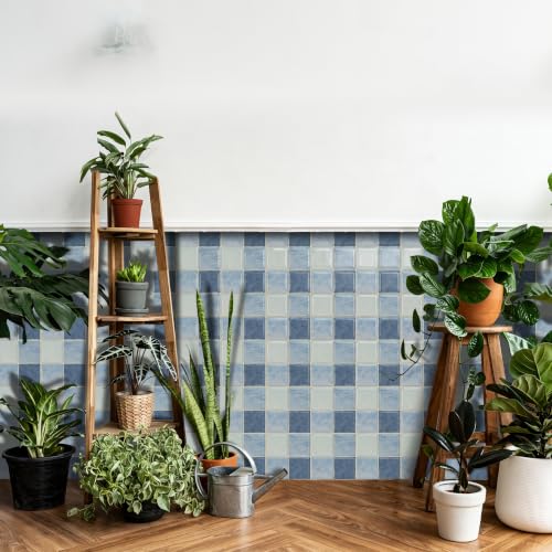 20pcs Peel and Stick Tiles Kitchen Backsplash,Ocean Blue, 6"x6" - color: Ocean Blue