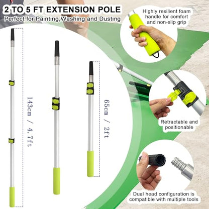 15 Pcs 18" Paint Roller Kit with Extension Pole, Adjustable Roller Frame