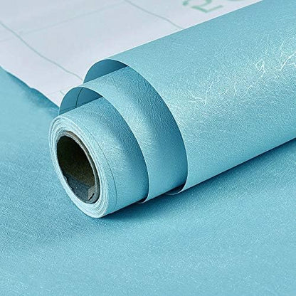 MelunMer Blue Silk Wallpaper Peel and Stick Textured Removable15.7 x118 - color: Blue, size: 15.7" x 118"