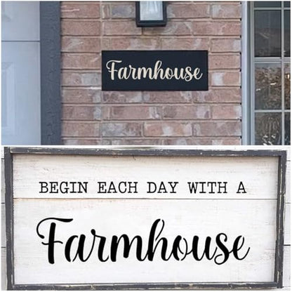 Large Farmhouse Stencils for Painting - 6 Pack Farmhouse Stencil Templates for Painting on Wood, Reusable Letter Stencils for Chalkboard Wood Crafts Signs & Home Front Door Mat Decorations - style: Farmhouse