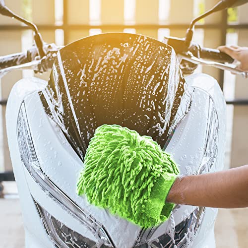 Potchen 6 Pcs Microfiber Dusting Mitt Glove for Plant - color: Navy Blue, Green