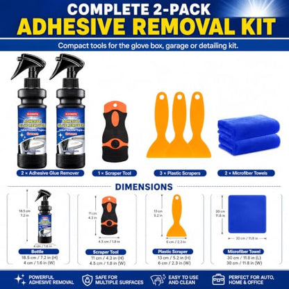 2 Pack Adhesive Remover Spray, Sticky Residue & Glue Remover for Cars, Removes Sticker, Label, Tape & Decal Adhesive, Safe on Glass, Plastic, Metal & Painted Surfaces, 2 x 150ml - color: 5 Fl Oz(Pack of 2)