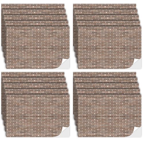 Flutesan 12 Pcs Miniature Dollhouse Wallpaper, Gray Clinker - style: Gray Clinker