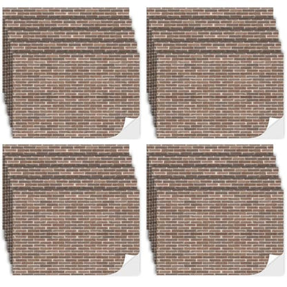 Flutesan 12 Pcs Miniature Dollhouse Wallpaper, Gray Clinker - style: Gray Clinker