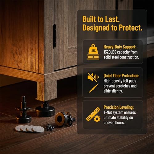 Adjustable Furniture Leveling Feet, 4 Pack