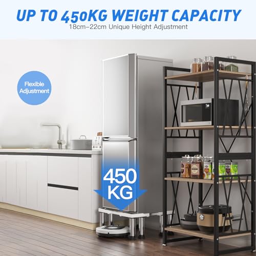 SEISSO Mini Fridge Stand Height 7"-8.6" for Appliance Width 18.8"-25.5" - size: Square Dual Tube with 8 Feet