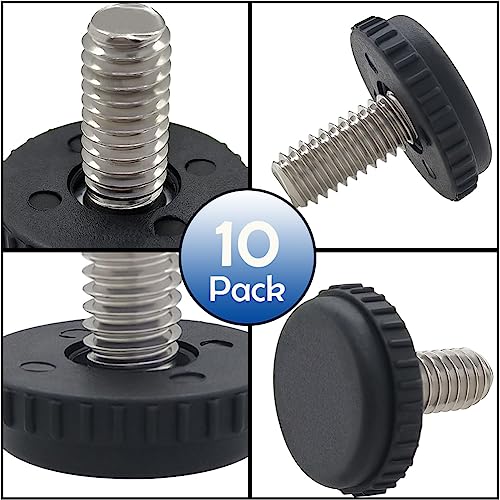 Hooshing 10PCS 5/16-18 Stainless Steel Adjustable Furniture Levelers Feet - size: 5/16"-18