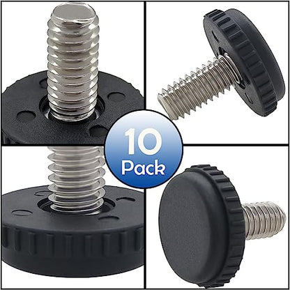 Hooshing 10PCS 5/16-18 Stainless Steel Adjustable Furniture Levelers Feet - size: 5/16"-18