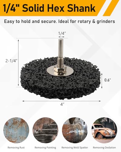 ZORUNNA 2Pcs 4" Paint Stripping Disc, Paint and Rust Stripper Wheel Drill - color: 2 Pcs