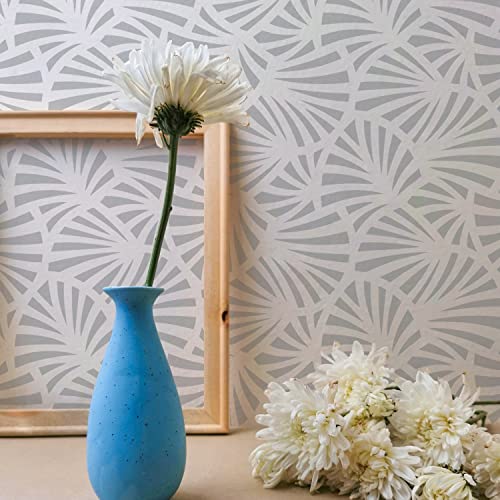 GSS Designs Large Tropical Leaf Wall Stencil 16x24Inch Palm Leaf Large Allover Wall Stencils for Painting Stencils for Walls Plant Wallpaper - style: Tropical Palm Leaf