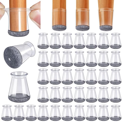 BUMACO 40Pcs Chair Leg Floor Protectors for Hardwood Floors Anti-Scratch - color: Clear-40 Pcs, size: Universal XS