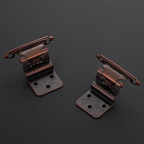 Ravinte 3/8" Inset Antique Copper Cabinet Hinges 60 Pack (30 Pairs) - color: ‎‎Antique Copper