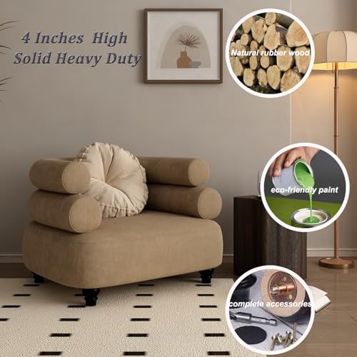 Solid Wood Furniture Legs 4 Inch Set of 4 - Heavy Duty - Brown - Sofa Legs Replacement, Table Legs for Coffee Table, Couch Riser, Cabinet Feet, Bed & Dresser Legs - Patas para Muebles/Mesa - color: Black Brown, size: 4 Inch