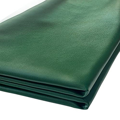 Faux Leather Fabric 1 Yard 54" x 36" Soft Solid Color Crafts Material 0.9mm Thick Perfect for Upholstery Covers, Bags, Leather Clothing and Accessories (Green) - color: Green