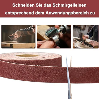 Emery Cloth Roll 600 Grit, 1 Inch x 82 Feet Heavy Duty Sandpaper - size: 25 meters, style: 600 Grit