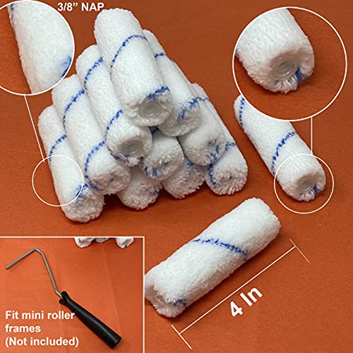 Allgala Paint Rollers 600 Pack Case Lot 4 Inch Mini 3/8" Nap Shedless Microfiber Paint Roller Cover - size: 4" Mini (Pack of 600)