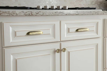 Goo-Ki Brushed Bronze Cabinet Knob,Modern 1.5''（36mm Dia Zinc Alloy Drawer Knobs with Round Flower Design,6 Pack - color: Brushed Bronze, size: 1.5'' Dia Single Hole Knob