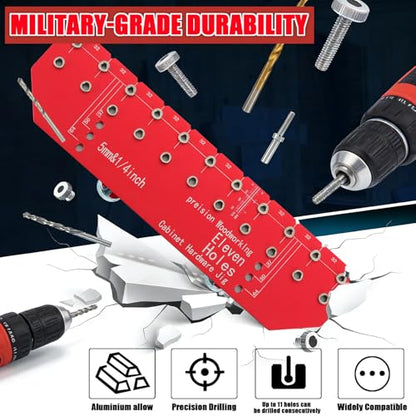 TRULYWIN Shelf Pin Jig, 11-Hole Aluminum Cabinet Drilling Guide