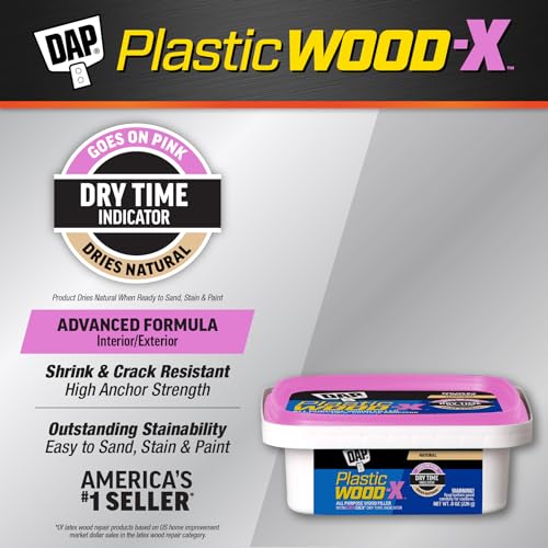 DAP Plastic Wood-X with DryDex Wood Filler, Natural, 8 Oz (7079800541)